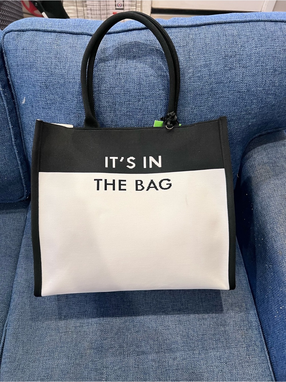 KATE SPADE FOR TARGET COLORBLOCK LARGE TOTE BAG BLACK AND WHITE